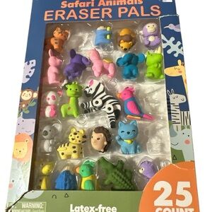 Eraser Pals Safari Animals Open Box Missing 3 (22) Count